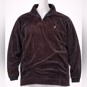 Nautica Men's Dark Brown Zip-Up Sweater